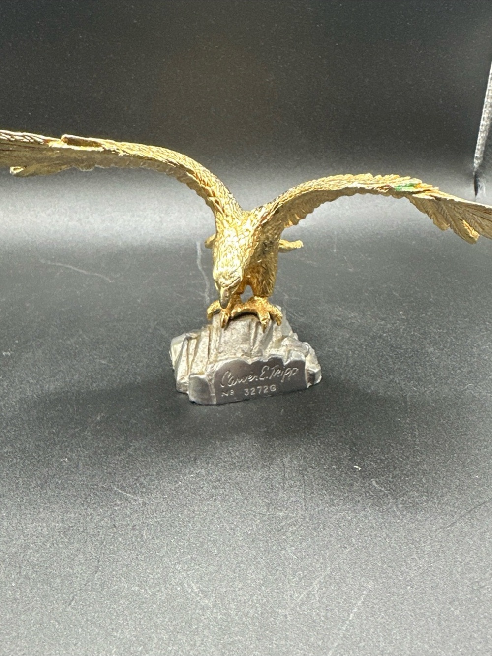Carver E. Tripp Guilded Golden Eagle Pewter No. 3272G figurine